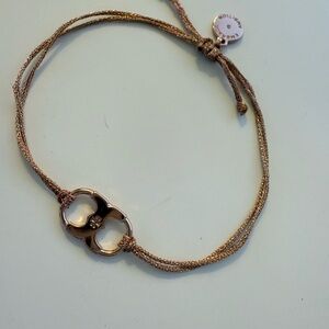 Tory Burch Rose Gold Embrace Ambition Silk Bracelet